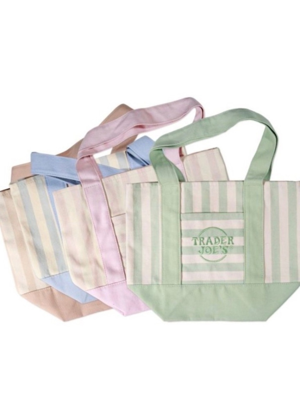 Trader Joe's Striped Mini Tote Bag - Pastel Full House Set Lmtd